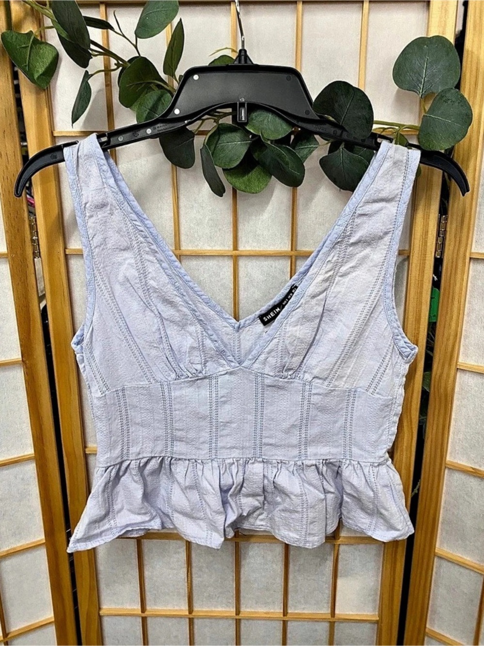 SHEIN Ruffle Camisole in blue